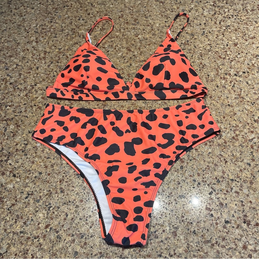 Orange/Black Large Spotted Bikini